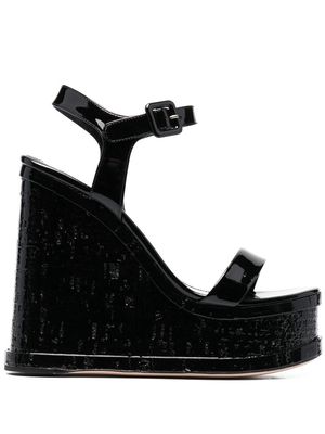 HAUS OF HONEY lacquer doll wedge-heel sandals - Black