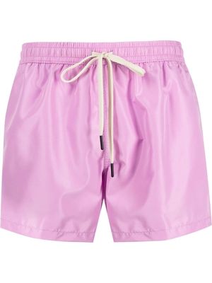 Nos Beachwear logo-patch drawstring swim shorts - Pink