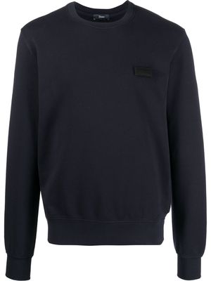 Herno logo patch cotton sweatshirt - Blue