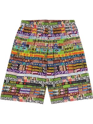 Balenciaga AD Banners pajama-style shorts - Multicolour