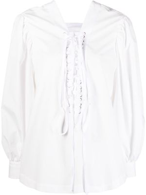 Comme Des Garçons Noir Kei Ninomiya tie-detail pullover blouse - White