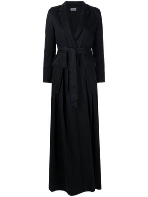 Dries Van Noten Pre-Owned belted pleated trench coat - Black