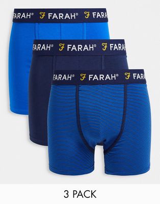 Farah Groves 3 pack boxers in blue and black