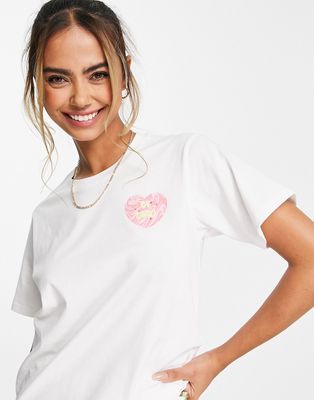Urban Revivo relaxed slogan T-shirt in white