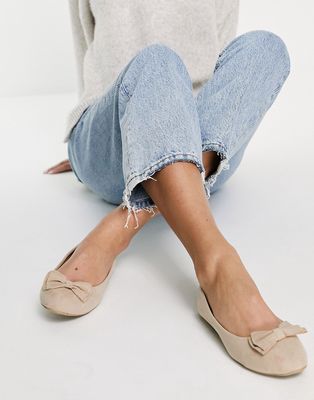 BEBO luna suede ballet flats in beige-Neutral