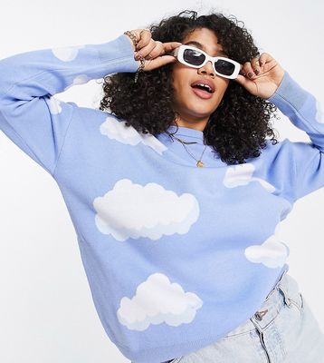 Simply Be cloud sweater in blue