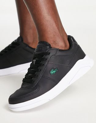 Lacoste game advance sneakers in black/white sole
