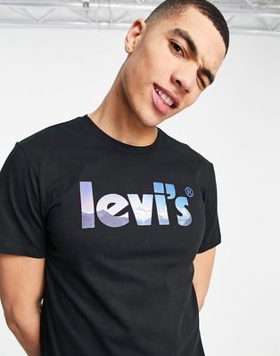 Levi's t-shirt with poster logo mountain print in black