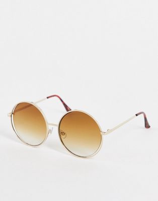 Madein round sunglasses in ombre brown