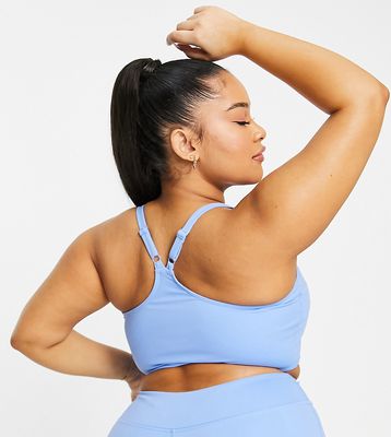 South Beach Plus light support strappy bra in blue