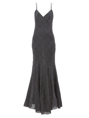 Raey - Ditsy Heart-print Fishtail-hem Silk Slip Dress - Womens - Multi