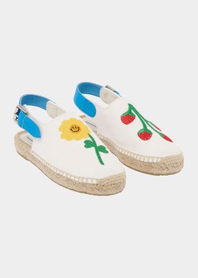 Girl's Embroidered Espadrillas, Size 25-33