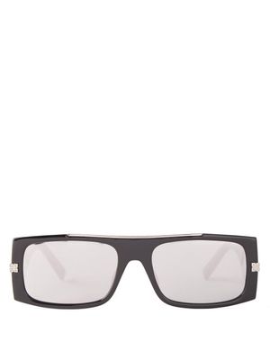 Givenchy - Rectangle Acetate And Metal Sunglasses - Mens - Black