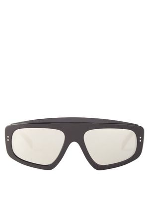 Celine Eyewear - Shield Acetate Sunglasses - Mens - Black