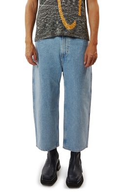 Eckhaus Latta Baggy Crop Wide Leg Jeans in Blue