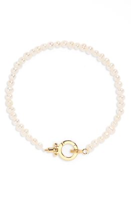 gorjana Parker Freshwater Pearl Bracelet in Pearl /Gold