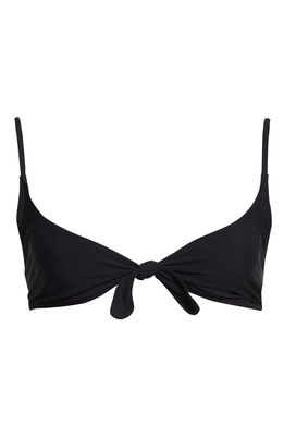 Toteme Tie Front Recycled Polyamide Blend Triangle Bikini Top in Black