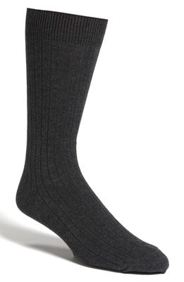 NORDSTROM Men's Shop Cotton Blend Socks in Black Heather