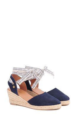 Barbour Whitney Espadrille Wedge Sandal in Navy Suede