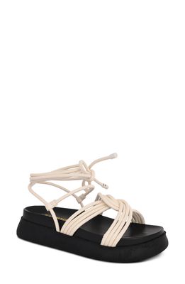 KAT MACONIE Milan Lace-Up Sandal in Blanc/Black