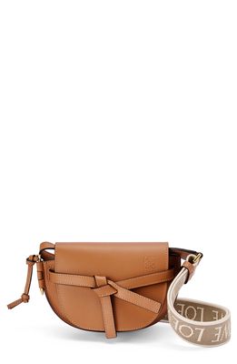 Loewe Mini Gate Leather Convertible Bag in Tan