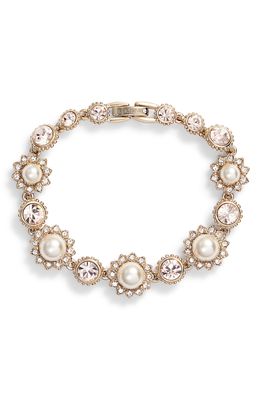 Marchesa Imitation Pearl Line Bracelet in Cream/Silk/Gold