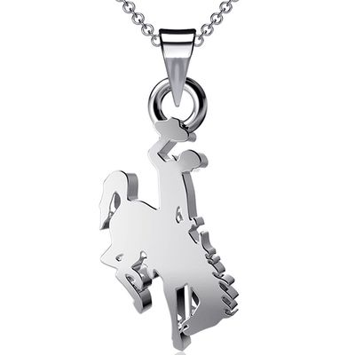 Women's Dayna Designs Wyoming Cowboys Pendant Necklace in Silver