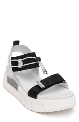 NeroGiardini Sporty Platform Sandal in Black/Silver