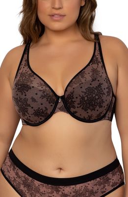 Curvy Couture Underwire Plunge Bra in Chantilly