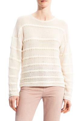 Theory Textured Linen Blend Sweater in Bone