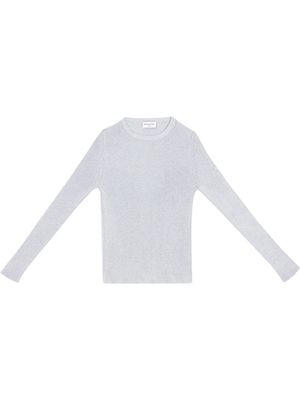 Balenciaga ribbed knit lurex jumper - Silver