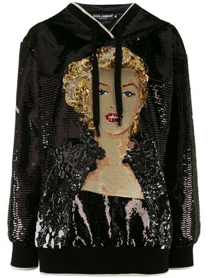 Dolce & Gabbana Marilyn Monroe sequin hoodie - Black