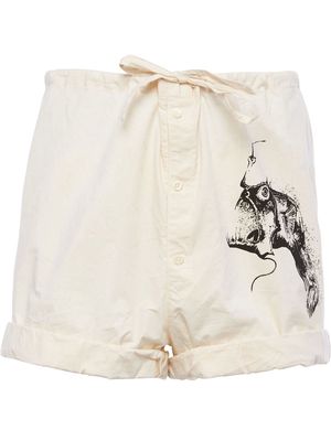 Prada anglerfish print shorts - Neutrals