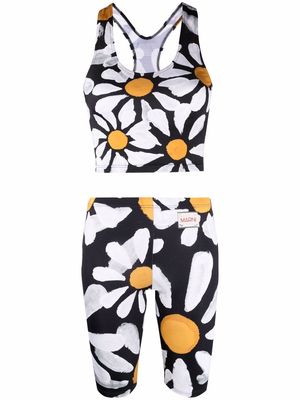 Marni floral-print shorts bikini - Black