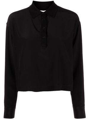 John Elliott Henley silk polo shirt - Black