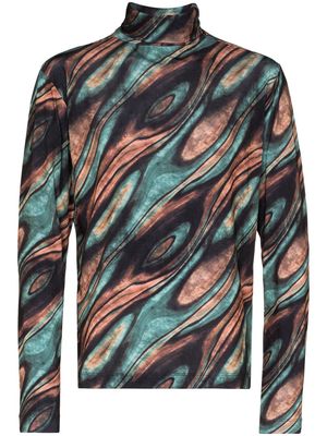 Andersson Bell Charhny abstract-print jersey top - Green