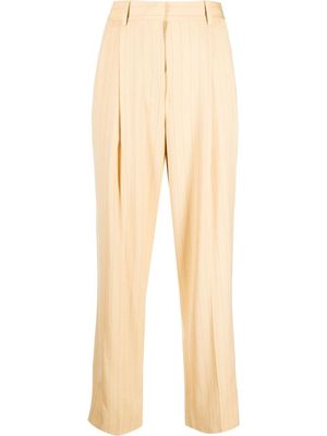 There Was One striped straight tailored trousers - Yellow