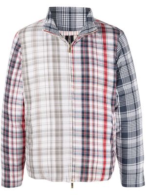 Thom Browne FUNNEL NECK DOWNFILLED JACKET W/ MR. THOM FRAMIS IN PLAID FUNMIX - Red
