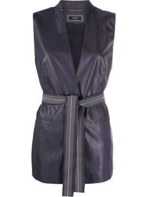 Peserico faux leather sleeveless jacket - Blue