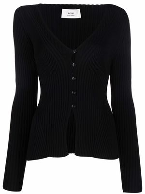 AMI Paris V-neck button-fastening cardigan - Black