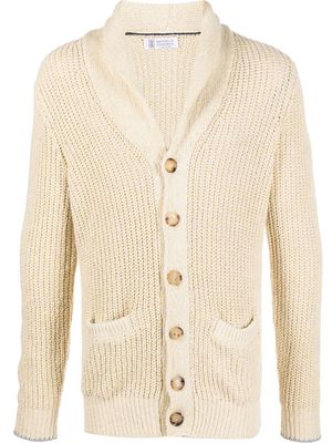 Brunello Cucinelli buttoned rib-knit cardigan - Neutrals