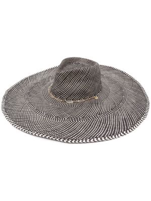 Van Palma interwoven design wide fedora hat - Black