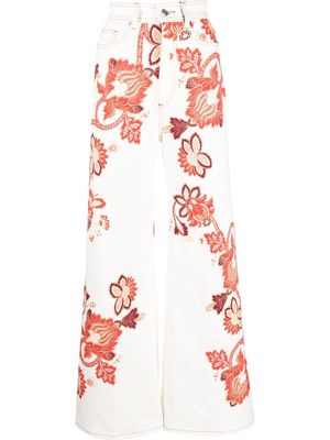 ETRO paisley print jeans - White