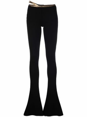 Balmain contrast-trim bootcut trousers - Black