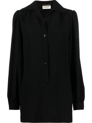 Saint Laurent V-neck mini shirtdress - Black
