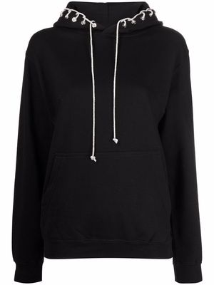 DEA drawstring-detail cotton-blend hoodie - Black