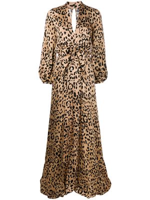 Temperley London Piera leopard-print silk gown - Neutrals