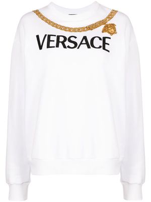 Versace Medusa-chain print sweatshirt - White