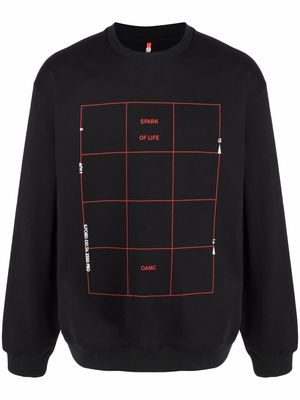 OAMC Grid crew neck sweatshirt - Black