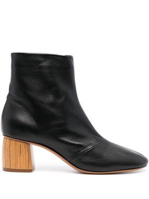 Forte Forte wood-heel leather boots - Black